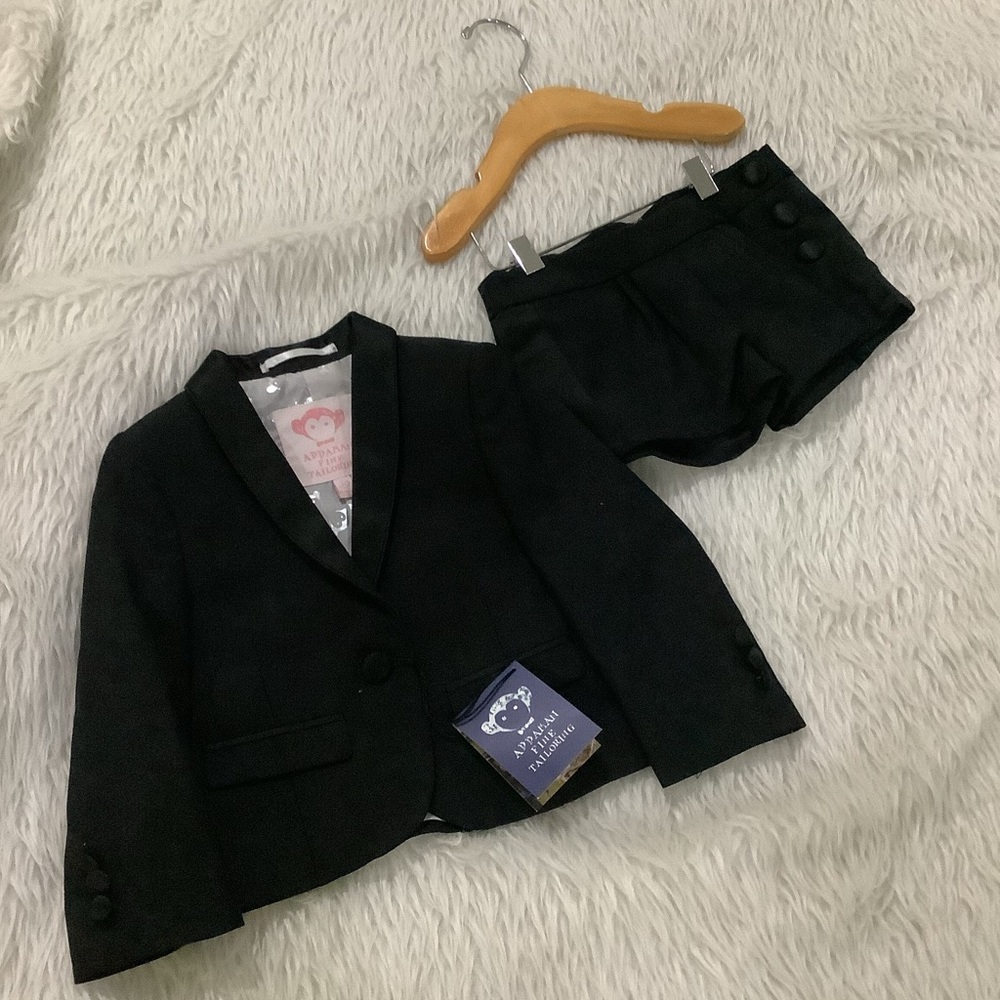 APPAMAN Matching Black Suit Set 3T